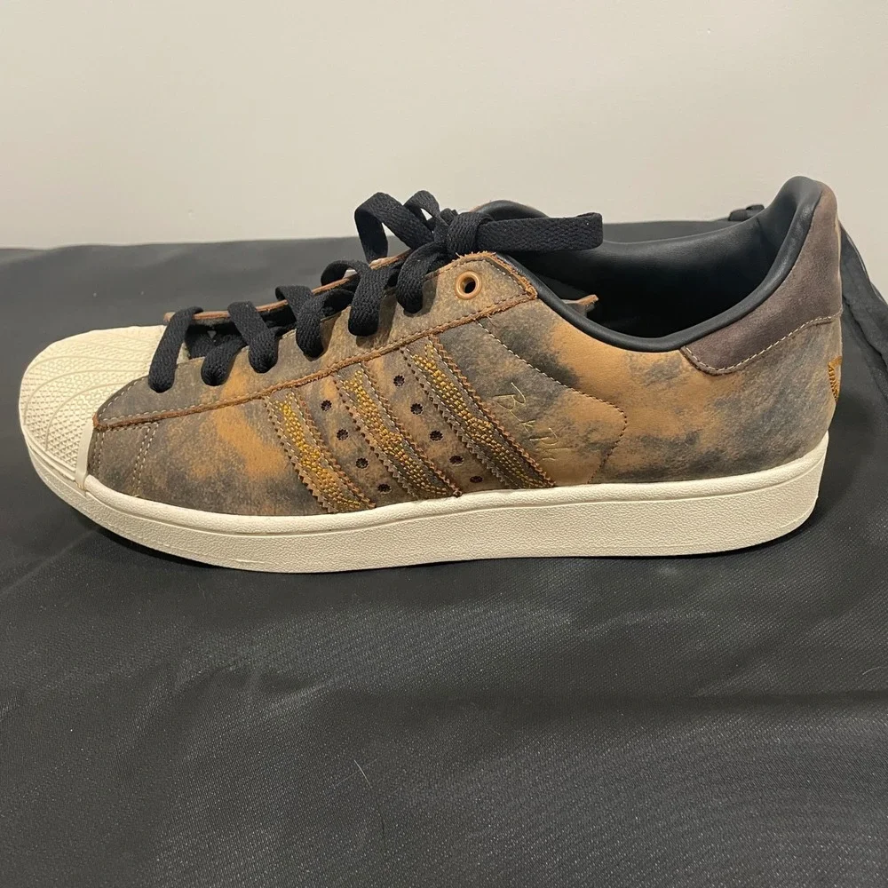 Adidas Originals Superstar II Brock Purdy Distressed Brown Leather Men 13 KI5284